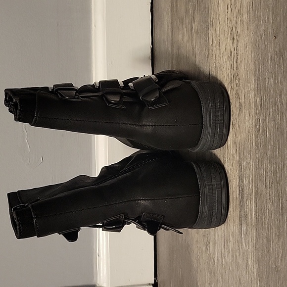 Black Not Rated Buckle Accent Boots - Picture 3 of 6